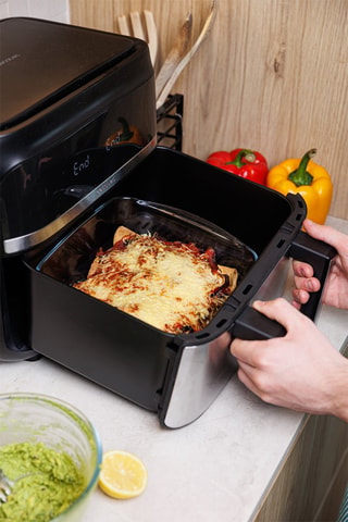 Plat carré en verre borosilicate Pyrex® pour air fryer - 25 x 22 cm