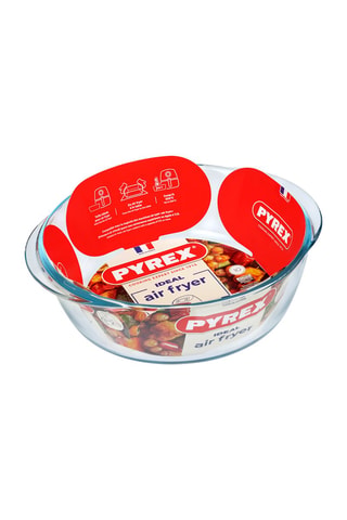 Plat rond en verre borosilicate Pyrex® pour air fryer - 26 x 23 cm