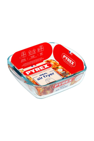 Plat carré en verre borosilicate Pyrex® pour air fryer - 20 x 17cm