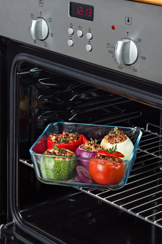 Plat de conservation carré en verre borosilicate Cook & Freeze - 80 cl