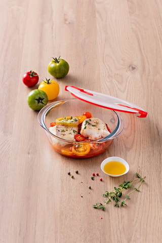 Plat de conservation rond en verre borosilicate Cook & Heat - 1,1 l