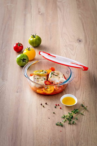 Plat de conservation rond en verre borosilicate Cook & Heat - 1,1 l