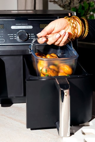 Base carrée avec anse pour Air Fryer en verre borosilicate - 1,5 l
