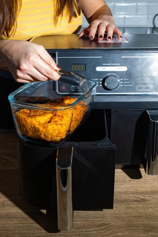 Base carrée avec anse pour Air Fryer en verre borosilicate - 1,5 l