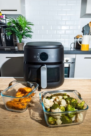Base carrée avec anse pour Air Fryer en verre borosilicate - 1,5 l