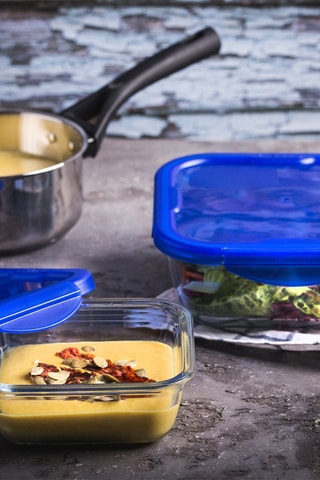 2 boîtes de conservation en verre borosilicate avec couvercles Cook&Go - 80 cl et 1,9 l