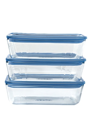 3 boîtes de conservation en verre avec couvercles Zero Plastic - 19 x 14 cm - 80 cl