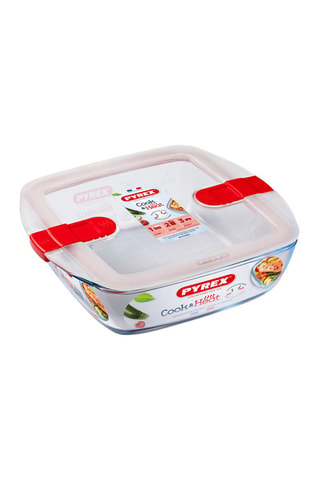 2 x Plat de conservation carré en verre borosilicate Cook & Heat - 2,2 l