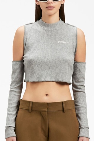 Crop Top - Gemêleerd Lichtgrijs