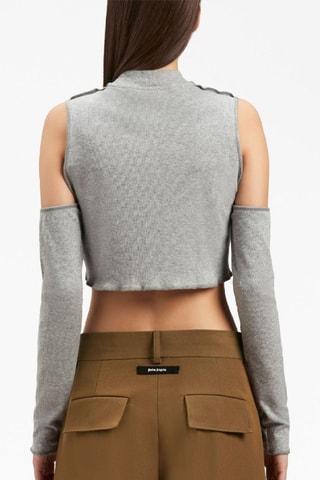 Crop Top - Gemêleerd Lichtgrijs