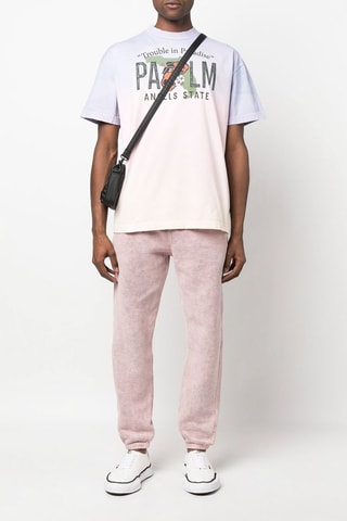 T-shirt Tie and Dye - Poederroze en paars