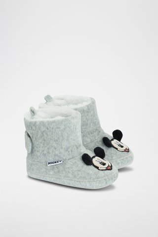 Chaussons fourrés Mickey Disney - Gris chiné