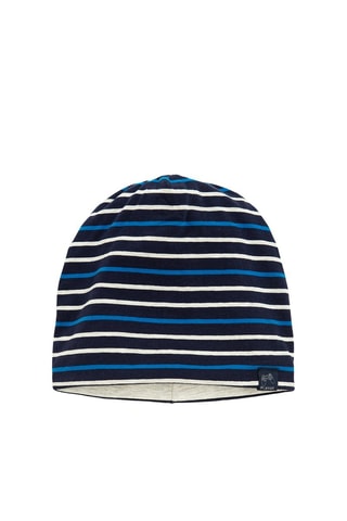 Bonnet réversible - Gris clair chiné et bleu