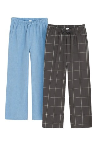2 pantalons - Anthracite et ciel