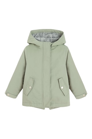 Parka à capuche 2-en-1 - Vert menthe et orange