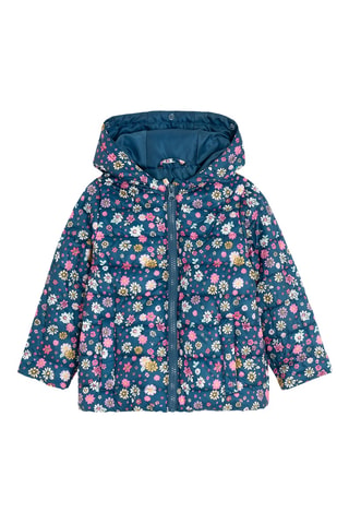 Parka à capuche 2-en-1 - Rose et bleu marine