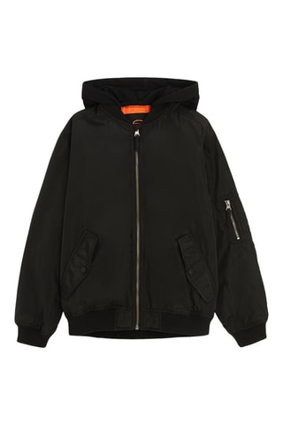 Bomber à capuche - Noir