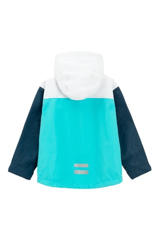 Veste à capuche - Blanc et turquoise