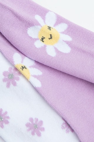 2 paires de collants - Violet et blanc