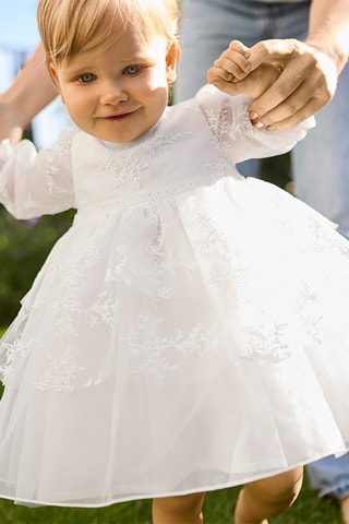 Robe en tulle brodé - Blanc