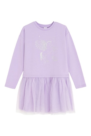 Robe bi-matière - Mauve