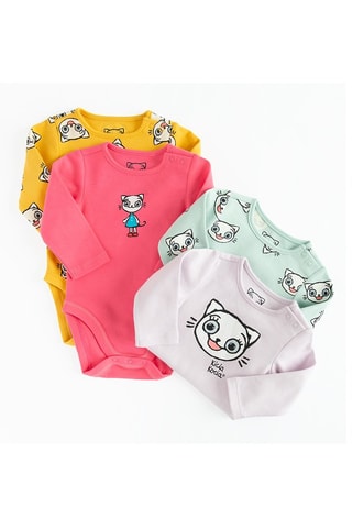 4 bodys Kicia Kocia - Jaune et rose
