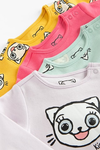 4 bodys Kicia Kocia - Jaune et rose
