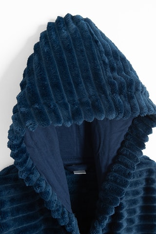 Peignoir à capuche - Bleu pétrole