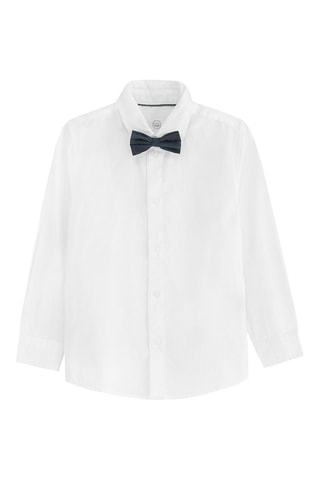 Chemise et nœud papillon - Ecru et bleu marine