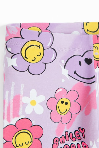Legging Smiley - Violet clair