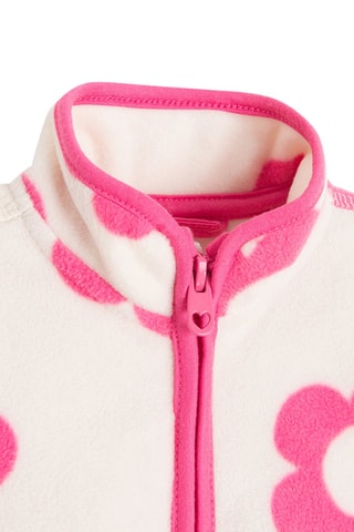 Doudoune sans manches à capuche et veste - Fuchsia et blanc