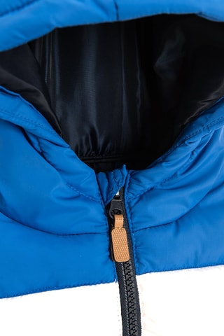 Doudoune à capuche - Bleu roi et noir