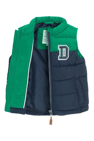 Doudoune sans manches - Bleu marine et vert