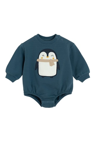 Body et pantalon - Bleu canard et gris foncé