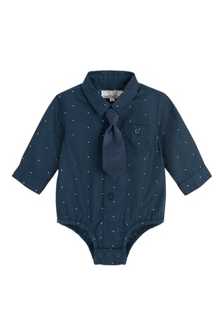 Body-chemise et cravate - Bleu marine