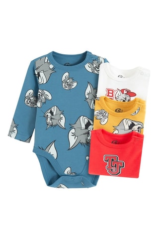 4 bodys Tom Tom et Jerry - Bleu et blanc