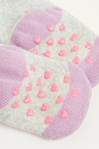 Chaussettes antidérapantes - Gris clair chiné