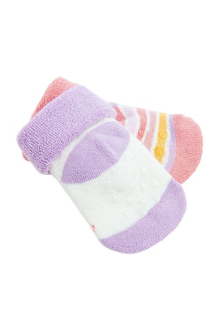 2 paires de chaussettes - Violet et rose