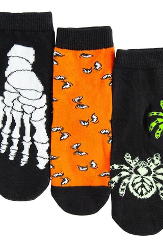 3 paires de chaussettes - Noir et orange