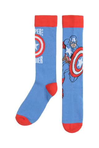 Chaussettes Captain America Avengers Marvel - Bleu cobalt et rouge