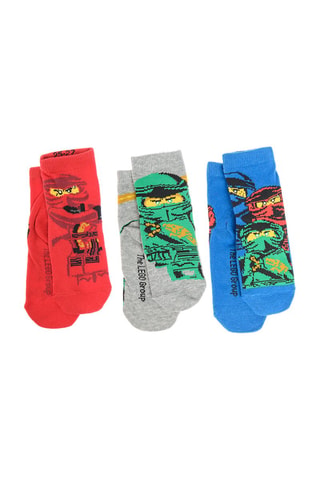 3 paires de chaussettes 
Rouge, gris et bleu