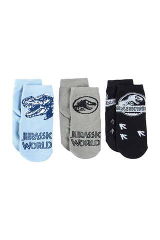 3 paires de chaussettes Jurassic World - Noir et bleu clair