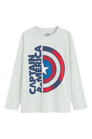 Pyjama Captain America Avengers Marvel - Gris chiné et bleu marine