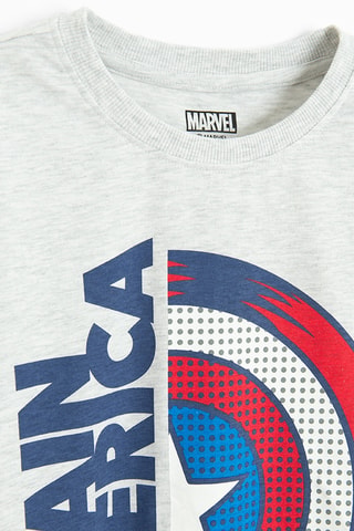 Pyjama Captain America Avengers Marvel - Gris chiné et bleu marine