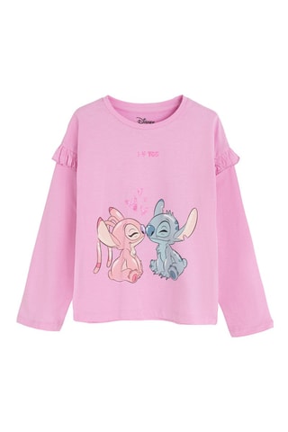 T-shirt Angel et Stitch Lilo et Stitch Disney - Ecru
