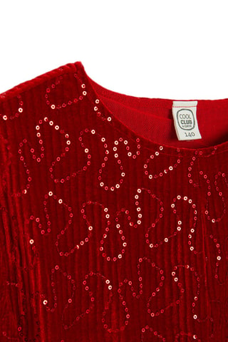 T-shirt en velours - Rouge