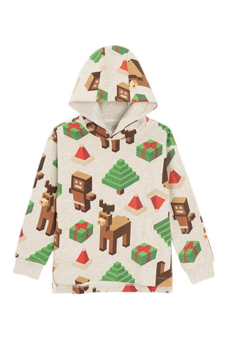 T-shirt à capuche- Beige chiné