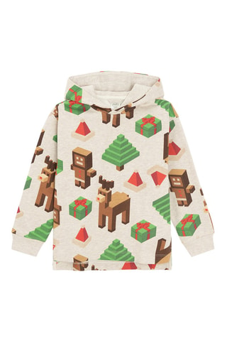 T-shirt à capuche- Beige chiné