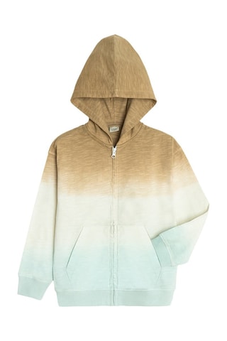 Sweat à capuche dip and dye - Blanc