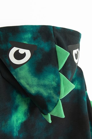 Sweat tie and dye à capuche - Noir